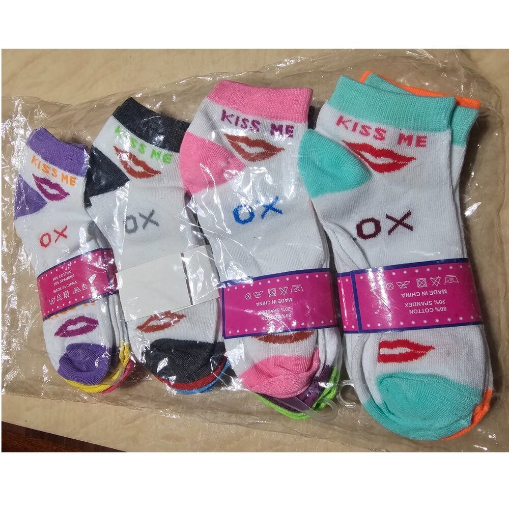 Women's Fancy Designer Socks, Crew Socks, 12-pack